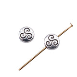 WYSIWYG 20pcs 8x8x5mm Swirl Small Holw Bead Charms For Jewelry Making DIY Bracelet Making Antique Silver Color