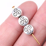 WYSIWYG 20pcs 8x8x5mm Swirl Small Holw Bead Charms For Jewelry Making DIY Bracelet Making Antique Silver Color