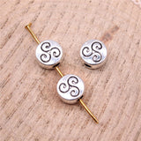 WYSIWYG 20pcs 8x8x5mm Swirl Small Holw Bead Charms For Jewelry Making DIY Bracelet Making Antique Silver Color