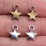 WYSIWYG 20pcs 9mm Tiny Star Charm Small Star Charms For Jewelry Making Tiny Star Silver Color Charm For Jewelry Making