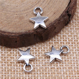 WYSIWYG 20pcs 9mm Tiny Star Charm Small Star Charms For Jewelry Making Tiny Star Silver Color Charm For Jewelry Making