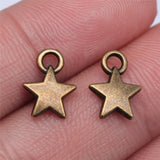 WYSIWYG 20pcs 9mm Tiny Star Charm Small Star Charms For Jewelry Making Tiny Star Silver Color Charm For Jewelry Making