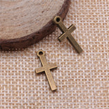 WYSIWYG 20pcs 9x19mm Charms Christian Cross For Jewelry Making Charms Cross Small Jewelry Making DIY Handmade Craft Pendant