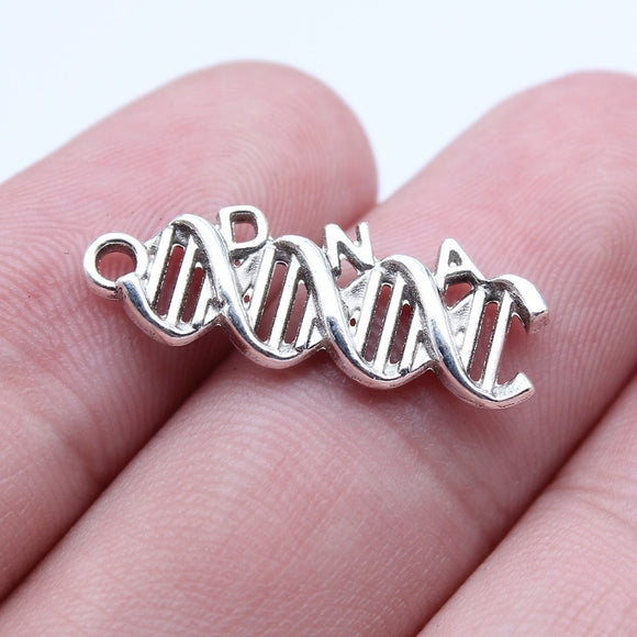 WYSIWYG 20pcs 9x25mm Antique Silver Color Dna Charms Pendant For DIY Jewelry Making Handmade Jewelry Craft Findings
