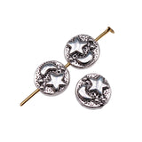 WYSIWYG 20pcs 9x9mm Moon Star Beads For Jewelry Making DIY Bracelet Making Antique Silver Color