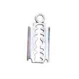WYSIWYG 20pcs Alloy Silver Color Razor Blade Charms Bracelet Necklace Pendant Charms For Jewelry Making Handmade Craft 24x11mm