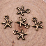 WYSIWYG 20pcs Antique Bronze Antique Silver Color 12x10mm Starfish Charms Jewelry Making DIY Handmade Craft Charms