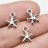 WYSIWYG 20pcs Antique Bronze Antique Silver Color 12x10mm Starfish Charms Jewelry Making DIY Handmade Craft Charms