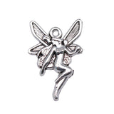 WYSIWYG 20pcs Antique Silver Color Angel Charm Pendants Jewelry Making Handmade Jewelry Diy Accessories 22x14mm