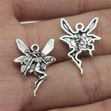 WYSIWYG 20pcs Antique Silver Color Angel Charm Pendants Jewelry Making Handmade Jewelry Diy Accessories 22x14mm