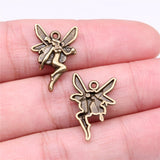 WYSIWYG 20pcs Antique Silver Color Angel Charm Pendants Jewelry Making Handmade Jewelry Diy Accessories 22x14mm
