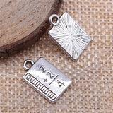 WYSIWYG 20pcs Antique Silver Color Tone 10x17mm Mathematics Textbook Charms Pendant For Jewelry Making DIY Jewelry Findings