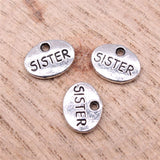 WYSIWYG 20pcs Charms 12x9mm Sister Charms For Jewelry Making DIY Jewelry Findings Antique Silver Color Alloy Charms Pendant