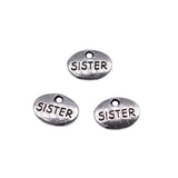 WYSIWYG 20pcs Charms 12x9mm Sister Charms For Jewelry Making DIY Jewelry Findings Antique Silver Color Alloy Charms Pendant