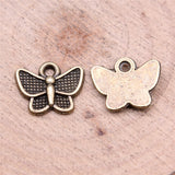WYSIWYG 20pcs Charms 13x10mm Butterfly Charms For Jewelry Making DIY Jewelry Findings Antique Silver Color Alloy Charms Pendant