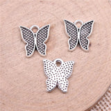 WYSIWYG 20pcs Charms 13x12mm Butterfly Charms For Jewelry Making DIY Jewelry Findings Antique Silver Color Alloy Charms Pendant