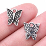 WYSIWYG 20pcs Charms 13x12mm Butterfly Charms For Jewelry Making DIY Jewelry Findings Antique Silver Color Alloy Charms Pendant