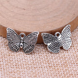 WYSIWYG 20pcs Charms 13x18mm Butterfly Charms For Jewelry Making DIY Jewelry Findings Antique Silver Color Alloy Charms Pendant EF3913