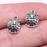 WYSIWYG 20pcs Charms 13x9mm Owl Charms For Jewelry Making DIY Jewelry Findings Antique Silver Color Alloy Charms Pendant