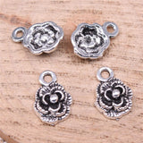 WYSIWYG 20pcs Charms 14x10mm Flower Charms For Jewelry Making DIY Jewelry Findings Antique Silver Color Alloy Charms Pendant