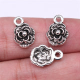 WYSIWYG 20pcs Charms 14x10mm Flower Charms For Jewelry Making DIY Jewelry Findings Antique Silver Color Alloy Charms Pendant