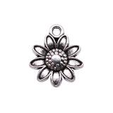 WYSIWYG 20pcs Charms 15x13mm Flower Charms For Jewelry Making DIY Jewelry Findings Antique Silver Color Alloy Charms Pendant