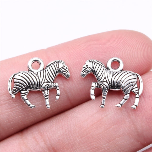 WYSIWYG 20pcs Charms 16x14mm Zebra Charms For Jewelry Making Antique Silver Color DIY Jewelry Findings Pendant