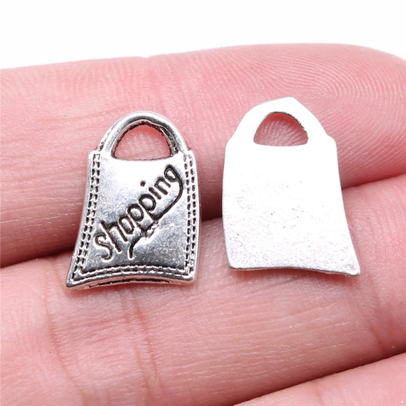 WYSIWYG 20pcs Charms 17x12mm Shopping Bag Charms For Jewelry Making DIY Jewelry Findings Antique Silver Color Alloy Charms