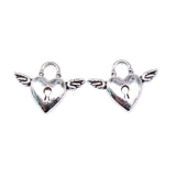 WYSIWYG 20pcs Charms 18x13mm Heart Wing Charms For Jewelry Making DIY Jewelry Findings Antique Silver Color Alloy Charms Pendant