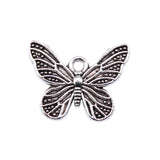 WYSIWYG 20pcs Charms 18x14mm Butterfly Charms For Jewelry Making DIY Jewelry Findings Antique Silver Color Alloy Charms Pendant