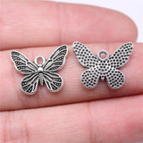 WYSIWYG 20pcs Charms 18x14mm Butterfly Charms For Jewelry Making DIY Jewelry Findings Antique Silver Color Alloy Charms Pendant