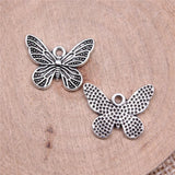 WYSIWYG 20pcs Charms 18x14mm Butterfly Charms For Jewelry Making DIY Jewelry Findings Antique Silver Color Alloy Charms Pendant