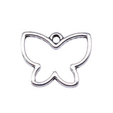 WYSIWYG 20pcs Charms 18x14mm Hollow Butterfly Charms For Jewelry Making DIY Jewelry Findings Antique Silver Color Alloy Charms