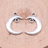 WYSIWYG 20pcs Charms 19x13mm Moon Connector Charms For Jewelry Making DIY Jewelry Findings Antique Silver Color Alloy Charms