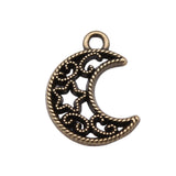 WYSIWYG 20pcs Charms 19x14mm Moon Star Charms For Jewelry Making DIY Jewelry Findings Antique Silver Color Alloy Charms Pendant