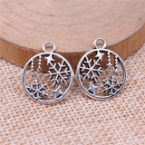 WYSIWYG 20pcs Charms 19x16mm Snowflake Charms For Jewelry Making DIY Jewelry Findings Antique Silver Color Alloy Charms Pendant