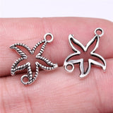 WYSIWYG 20pcs Charms 19x16mm Starfish Connector Charms For Jewelry Making DIY Jewelry Findings Antique Silver Color Alloy Charms