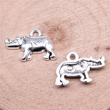 WYSIWYG 20pcs Charms 20x13mm Rhino Charms Antique Silver Color Pendant For Jewelry Making DIY Jewelry Findings
