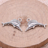WYSIWYG 20pcs Charms 20x13mm Swordfish Charms Antique Silver Color Pendant For Jewelry Making DIY Jewelry Findings