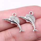 WYSIWYG 20pcs Charms 20x13mm Swordfish Charms Antique Silver Color Pendant For Jewelry Making DIY Jewelry Findings