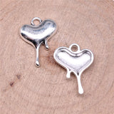 WYSIWYG 20pcs Charms 20x15mm Heart Charms For Jewelry Making DIY Jewelry Findings Antique Silver Color Alloy Charms Pendant