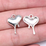 WYSIWYG 20pcs Charms 20x15mm Heart Charms For Jewelry Making DIY Jewelry Findings Antique Silver Color Alloy Charms Pendant