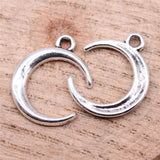 WYSIWYG 20pcs Charms 20x16mm Moon Charms For Jewelry Making DIY Jewelry Findings Antique Silver Color Alloy Charms Pendant