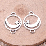 WYSIWYG 20pcs Charms 20x16mm Moon Star Connector Charms For Jewelry Making DIY Jewelry Findings Alloy Charms Pendant