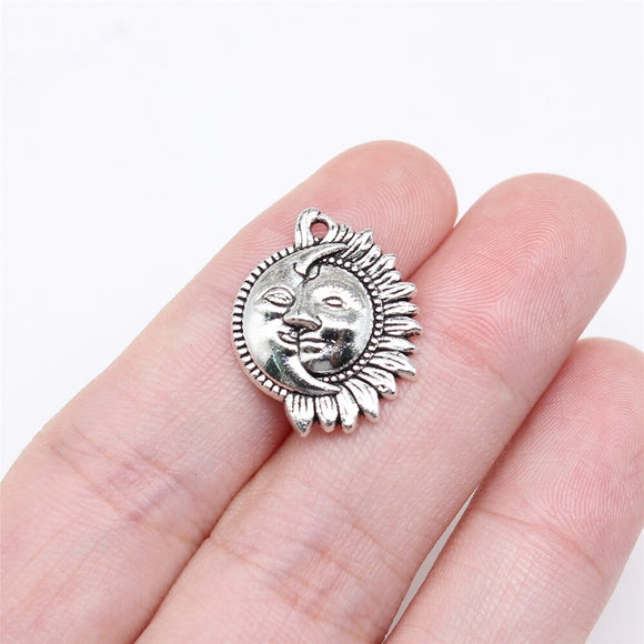 WYSIWYG 20pcs Charms 20x16mm Sun Moon Charms Pendant Antique Bronze Color For Jewelry Making DIY Jewelry Findings