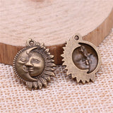 WYSIWYG 20pcs Charms 20x16mm Sun Moon Charms Pendant Antique Bronze Color For Jewelry Making DIY Jewelry Findings