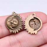 WYSIWYG 20pcs Charms 20x16mm Sun Moon Charms Pendant Antique Bronze Color For Jewelry Making DIY Jewelry Findings