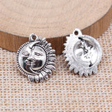 WYSIWYG 20pcs Charms 20x16mm Sun Moon Charms Pendant Antique Bronze Color For Jewelry Making DIY Jewelry Findings