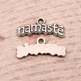 WYSIWYG 20pcs Charms 20x9mm Namaste Pendants For DIY Jewelry Making Jewelry Findings Antique Bronze Color Alloy Charms Pendant
