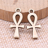 WYSIWYG 20pcs Charms 23x11mm Ankh Cross Pendants For DIY Jewelry Making Jewelry Findings Antique Bronze Color Alloy Charms